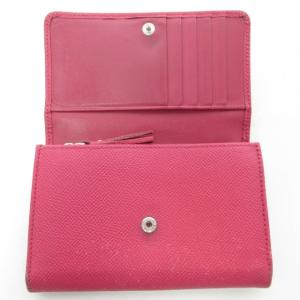 LOEWE アナグラム レザー 二つ折り財布 ウォレット タッセル 革小物 ピンク 0909