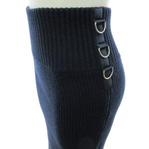 sacai 19AW サイドテープリング リブニット タイトスカート 19-04723 ウール ネイビー 0