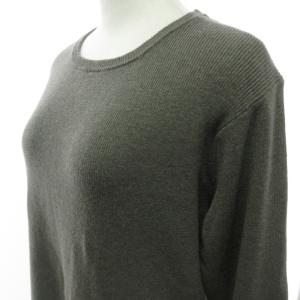 MARGARET HOWELL 美品 ウール セーター ニット カットソー 無地 定番 長袖 グレー系 M