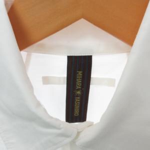 MIHARA YASUHIRO 比翼 ホワイトシャツ 燕尾服デザイン ドレスシャツ 無地 長袖 白 ホワイト 36 S 0829 IBO26