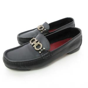 ガンチーニ ドライビングシューズ パンプス ローファー フラット Uチップ スクエアトゥ ブラック