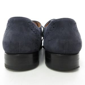 ESTNATION 美品 レザー パンチング ビジネスシューズ Goodyear Welted ストレートチップ ネイビー 紺 6 約24.5-25?p