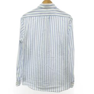 RALPH LAUREN 近年モデル ボタンダウンシャツ BDシャツ ストライプ ロゴ刺? 長袖 白 ホワイト 水色 M 15 1