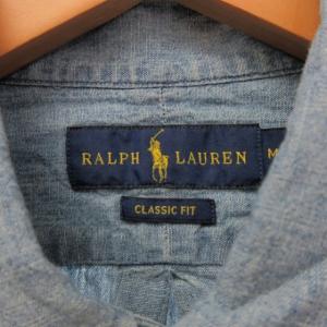 RALPH LAUREN 近年モデル BDシャツ シャンブレーシャツ CLASSIC FIT ボタンダウン 長袖 ブルー M