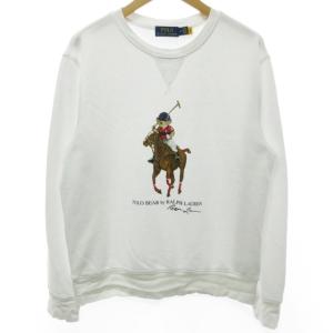 近年モデル ポロベア トレーナー Vガゼット スウェット カットソー 長袖 ホワイト M