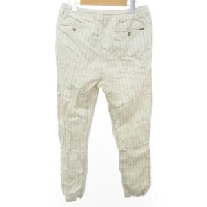 POLO RALPH LAUREN 近年モデル イージーパンツ ウォバッシュ ストライプ TAILORED SLIM FIT 国内正規 ゴムウエスト 白 ホワイト