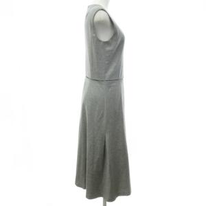 JIL SANDER ワンピース ドレス ノースリーブ ロング丈 ウールカシミヤ プリーツ加工 グレー XS