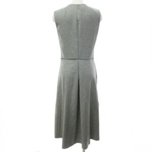 JIL SANDER ワンピース ドレス ノースリーブ ロング丈 ウールカシミヤ プリーツ加工 グレー XS