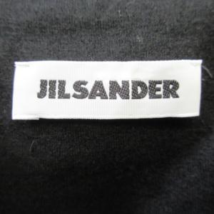 JIL SANDER ニット ワンピース ドレス ひざ丈 五分袖 ウール フリル Uネック ブラック 黒 IBO26 0903