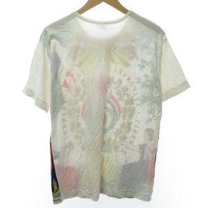 HERMES ヴィンテージ Tシャツ カットソー 半袖 総柄デザイン クルーネック フランス製 マルチカラー