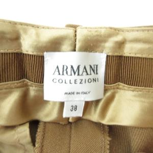 ARMANI COLLEZIONI スラックス パンツ ストレート ウール ブラウン 38