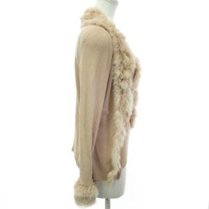 EPOCA ラビットファー アンサンブルニット セーター 長袖 レーヨン 毛皮 リブ ピンク系 40