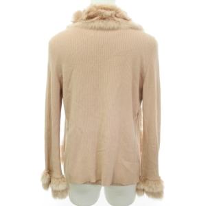 EPOCA ラビットファー アンサンブルニット セーター 長袖 レーヨン 毛皮 リブ ピンク系 40