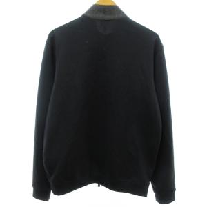 ARMANI COLLEZIONI ブルゾン ジャケット スタンドカラー ワンポイント 切替 ネイビー