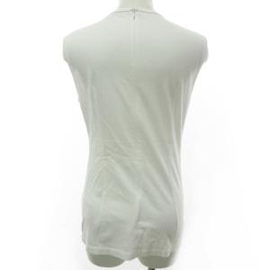 BORDERS at BALCONY ノースリーブ カットソー バックファスナー シャツ ブラウス ボーダー 白 ホワイト 黒 38 約M 0909 IBO26