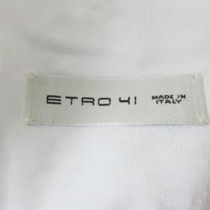 ETRO ドレスシャツ ワイシャツ 長袖 ホリゾンタルカラー カッタウェイ 総柄 ホワイト 41