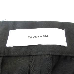 FACETASM タグ付 21SS BARCODE PRINT TROUSERS パンツ テーパードスラックス バーコードプリント ウール ブラック系