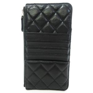 CHANEL AP0225 マトラッセ クラシックポーチ スマホケース ココマーク レザー ブラック