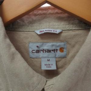 Carhartt BDシャツ オーバーサイズシャツ ロゴ RELAXED FIT 長袖 ベージュ M