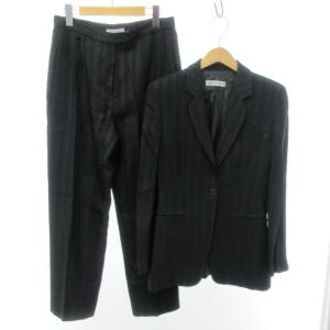 シングルスーツ セットアップ 上下 1B ノーベント 総裏地 シャドーストライプ柄 ネイビー系 40 約M相当 1022