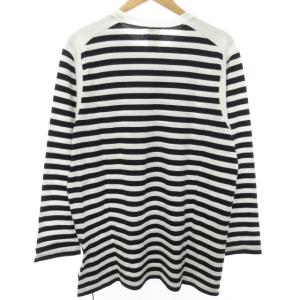 BRU NA BOINNE タグ付 No.8002 No.5 Tシャツ カットソー 長袖 ボーダー柄 切替 ホワイト ブラック