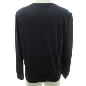 ANAYI 近年モデル プリーツ ブラウス シャツ 長袖 ネイビー 38 約M相当 0924