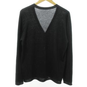 lucien pellat finet カシミヤ カーディガン ニット セーター 長袖 スカル刺繍 骸骨 ワンポイント ブラック 黒 S IBO27 0927