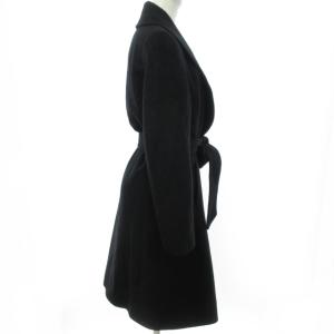 UNITED ARROWS ベルテッド ガウンコート ロングコート アンゴラ ネイビー 40