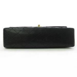 CHANEL ヴィンテージ マトラッセ 25 Wフラップ チェーンショルダーバッグ ゴールド金具 ラムスキン 黒
