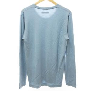 junhashimoto ニット カットソー Tシャツ 長袖 ウール クルーネック ブルー