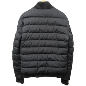 EMPORIO ARMANI ダウンジャケット ダウンコート スタンドカラー ナイロン 切替 リブ コンビネーション ブラック