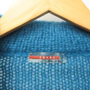 PRADA SPORT カーディガン ニットジャケット モヘヤ  ジップアップ ブルー  52 L
