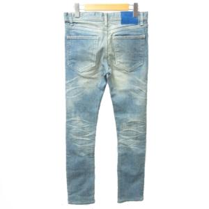 PHENOMENON デニムパンツ ジーンズ リペア加工 ダメージ加工 クラッシュ スキニー ストレッチ 青 ブルー 28 S ILLPTS-341