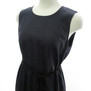 Ron Herman 近年モデル 美品 ノースリーブ ロングワンピース リネン混 リボン紐 2710300078 ネイビー 紺 XS 1006 STT