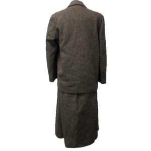 Calvin Klein セットアップ スカートスーツ 上下 ウール ツイード ダブル 総裏 茶 ブラウン 11 L 1029