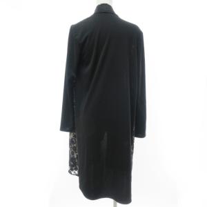 GRACE CONTINENTAL カーディガン ロング丈 レース切替 ブラック系 黒 36 約S相当 IBO27 1008