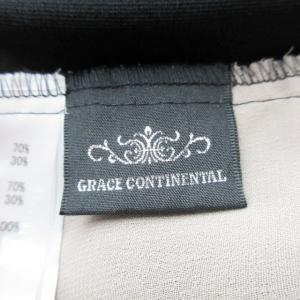 GRACE CONTINENTAL カーディガン ロング丈 レース切替 ブラック系 黒 36 約S相当 IBO27 1008