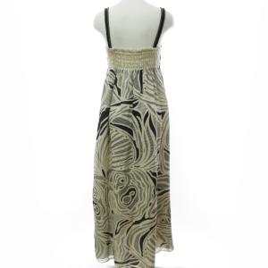 Diagram GRACE CONTINENTAL タグ付 ノースリーブ シルク混 ワンピース マキシ丈 ビジュー 刺繍 総柄 ベージュ 36