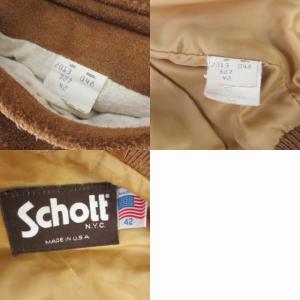 Schott USA製 スエードレザー ジャケット ジップアップ ブルゾン ブラウン 茶 42 約L 1006 IBO27