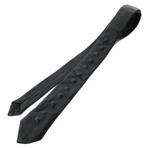 レザースタッズ ナロータイ ネクタイ 羊革 ブラック