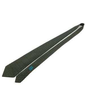 CHANEL ネクタイ 宝石柄 ジュエリー柄 総柄 イタリア製 シルク ビジネス 黒 グリーン 赤 1007 IBO27