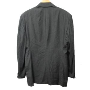 GIORGIO ARMANI 美品 テーラードジャケット ブレザー ウール ピンストライプ 総裏 2B 灰 グレー 46 S IBO27 1011
