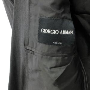 GIORGIO ARMANI 美品 テーラードジャケット ブレザー ウール ピンストライプ 総裏 2B 灰 グレー 46 S IBO27 1011