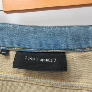 1PIU1UGUALE3 デニムスウェットパンツ ジーンズ USED加工 ブルー 系 4 53 M IBO27 1008