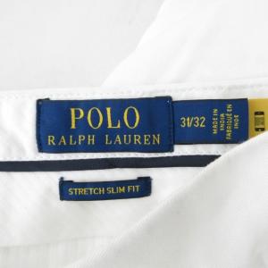 POLO RALPH LAUREN テーパードパンツ スラックス コットン ストレッチ ホワイト 31 IBO27 1011
