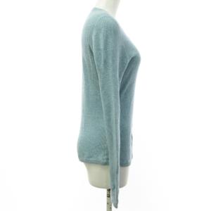 lucien pellat finet カーディガン ニット セーター 長袖 カシミヤ混 ワンポイント リーフ ブルー系 水色 M 1009