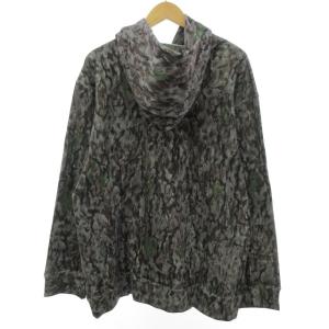 South2 West8 美品 クラシック フーディー パーカー スウェット 長袖 総柄 迷彩柄 カモフラ柄 カモフラージュ柄 グレー系 灰 M JO848