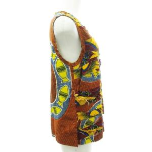 Tao AD2003 ノースリーブ シャツ ブラウス コットン 総柄 ティアード マルチカラー M STT 1025