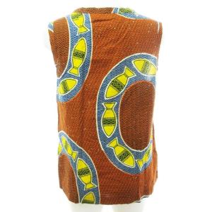 Tao AD2003 ノースリーブ シャツ ブラウス コットン 総柄 ティアード マルチカラー M STT 1025