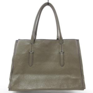 GHERARDINI レザー トートバッグ 肩掛けカバン ハンドバッグ イタリア製 グレーベージュ パープルステッチ 1028